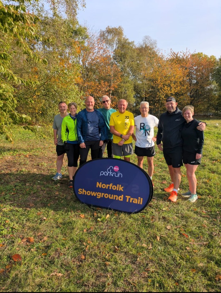 Norfolk Run Collective group at parkrun Norfolk Showground Trail
